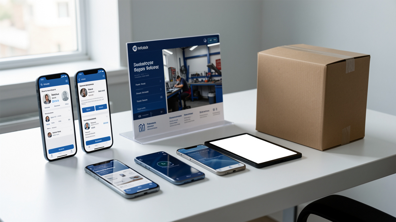 Plusieurs smartphones reconditionnés présentés sur une table moderne, évoquant l’achat en magasin spécialisé, auprès d’un opérateur ou via une marketplace.