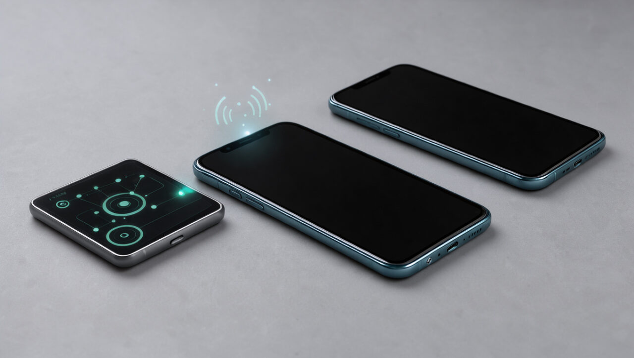 Smartphone moderne associé à une activation numérique et à des symboles de connectivité sans fil, illustrant la compatibilité et les avantages de l’eSIM.